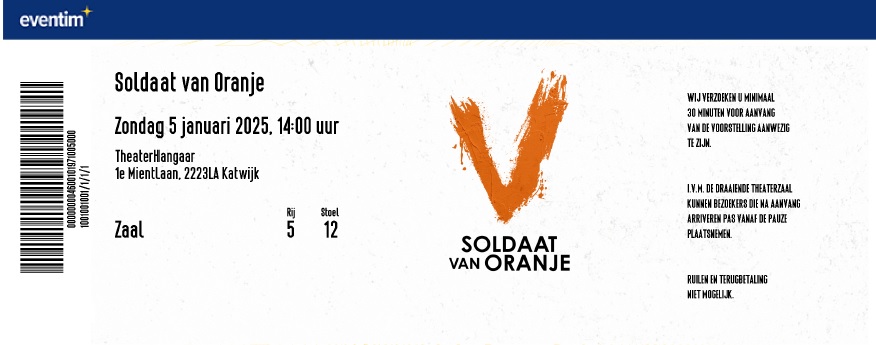 Tickets voor Soldaat van Oranje bestel je bij Eventim.nl - Dé online
